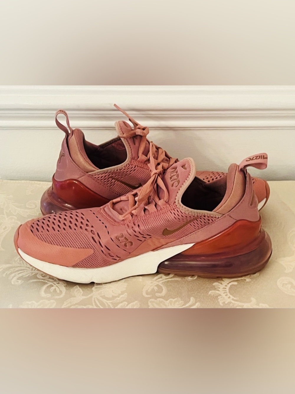 Nike Air Max 270 Rust Pink Running Women Sneakers BQ0969-600 - Sz 10 EUC - Picture 11 of 15